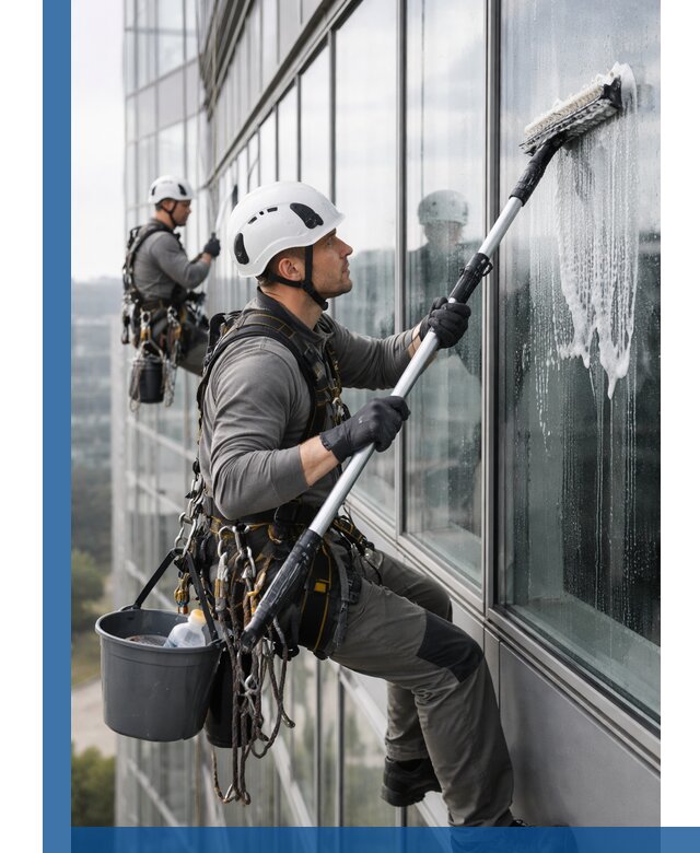 Высотная мойка сплошного остекления с выездом в Кандалакше