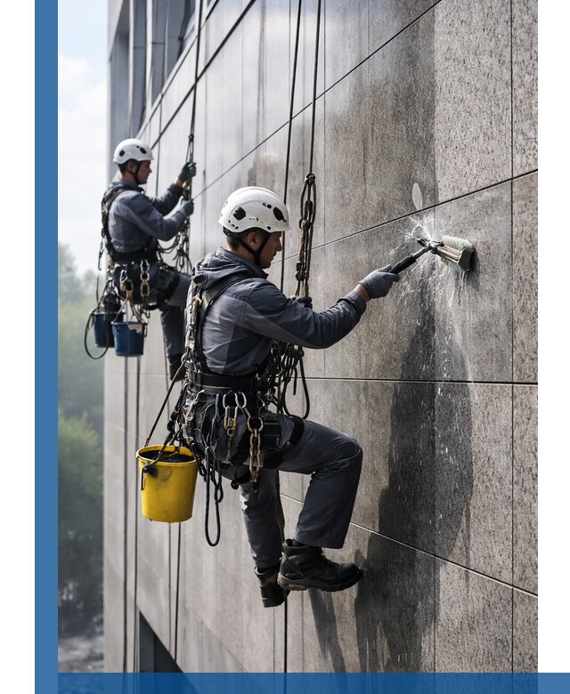 Профессиональная мойка фасада из керамогранита в Кандалакше