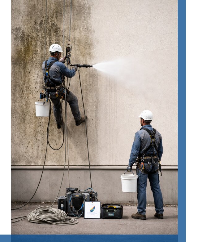 Очистка фасада от плесени в Кандалакше от 303 р. | ВЫСОТНИК-Кнд