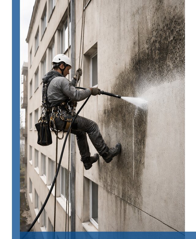 Профессиональная очистка фасадов от плесени в Кандалакше