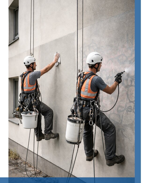 Антиграффити покрытие фасада в Кандалакше от 606 р. | ВЫСОТНИК-Кнд