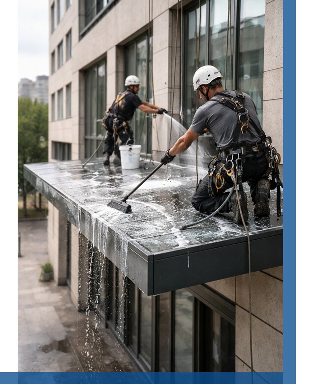 Мойка козырьков и навесов в Кандалакше от 3536 р. | ВЫСОТНИК-Кнд