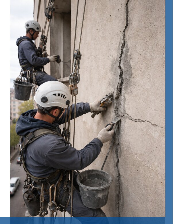 Заделка трещин на фасаде в Кандалакше от 909 р. | ВЫСОТНИК-Кнд