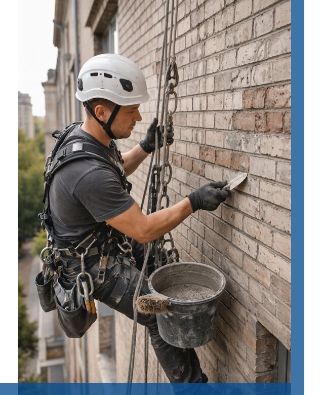 Ремонт кирпичной кладки фасада в Кандалакше от 1819 р. | ВЫСОТНИК-Кнд