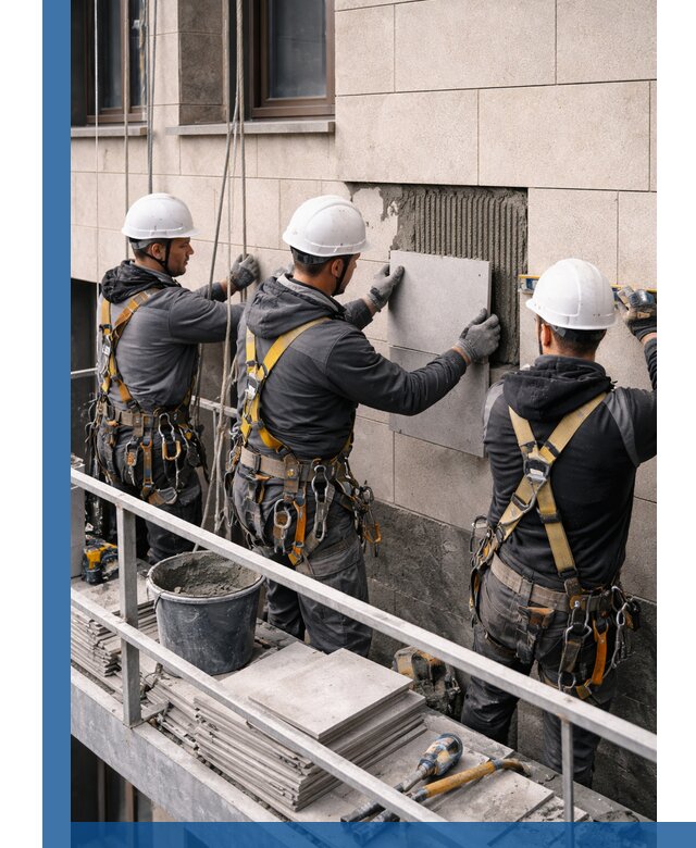 Ремонт облицовки фасада плиткой в Кандалакше с гарантией