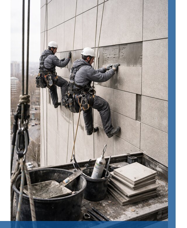 Ремонт фасада из керамогранита в Кандалакше от 2526 р. | ВЫСОТНИК-Кнд