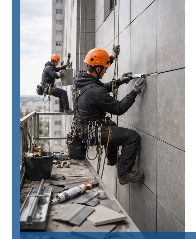 Профессиональный ремонт фасада из керамогранита в Кандалакше