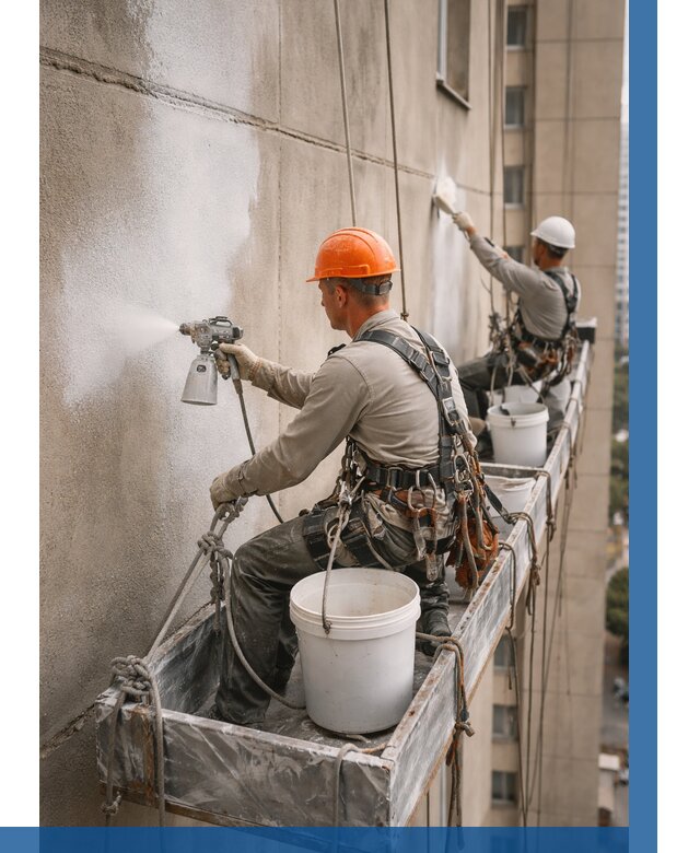 Грунтовка фасада на высоте в Кандалакше от 121 р. | ВЫСОТНИК-Кнд