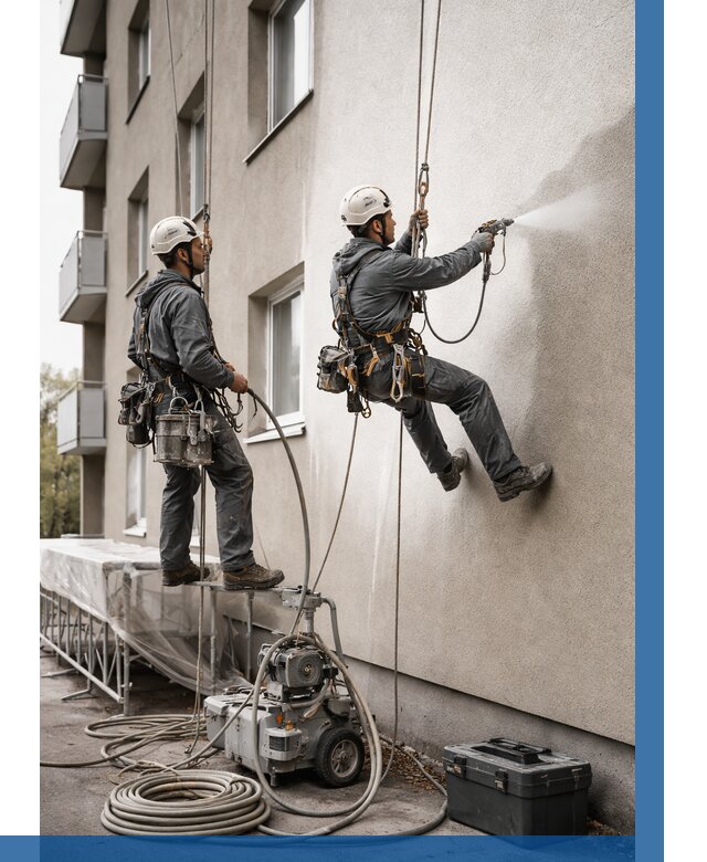 Безвоздушная покраска фасада в Кандалакше от 222 р/м² | ВЫСОТНИК-Кнд