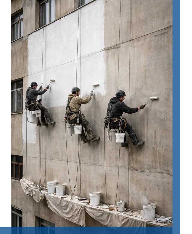 Покраска бетонного фасада в Кандалакше от 354 р за м2 | ВЫСОТНИК-Кнд