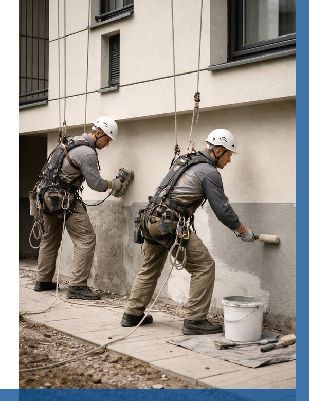 Окраска цоколя здания в Кандалакше от 455 р. под ключ | ВЫСОТНИК-Кнд