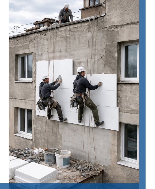 Утепление фасада пенополистиролом в Кандалакше от 1819 р. | ВЫСОТНИК-Кнд