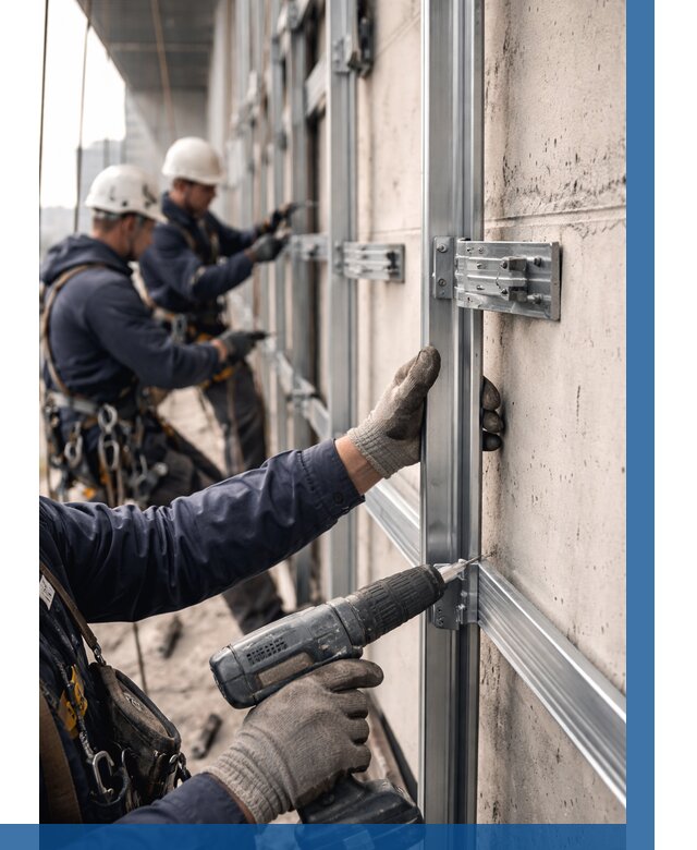 Монтаж подсистемы вентфасада в Кандалакше от 859 р. | ВЫСОТНИК-Кнд