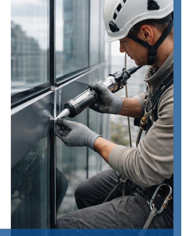 Герметизация стыков витража в Кандалакше от 1212 р. | ВЫСОТНИК-Кнд