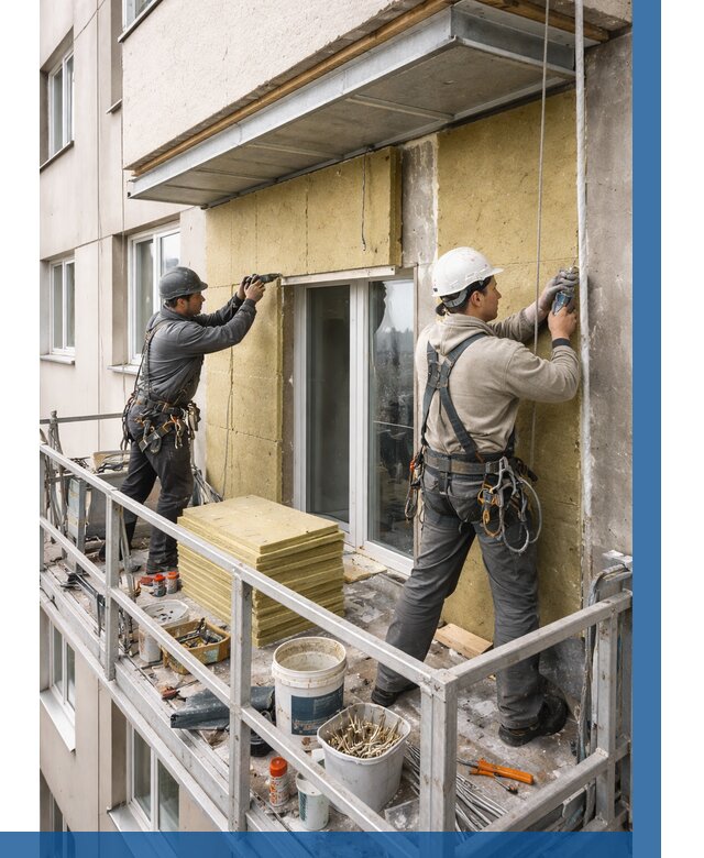 Утепление балкона снаружи в Кандалакше от 1616 р. под ключ ВЫСОТНИК-Кнд