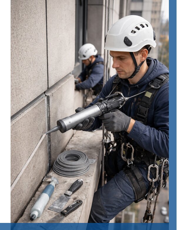 Герметизация деформационных швов фасада в Кандалакше от 707 | ВЫСОТНИК-Кнд