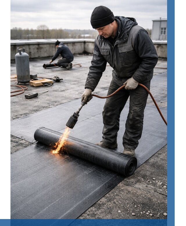 Ремонт наплавляемой кровли в Кандалакше от 707 р. | ВЫСОТНИК-Кнд