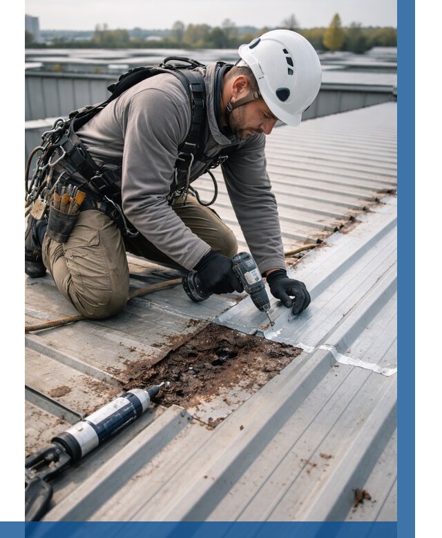 Ремонт профнастила на кровле в Кандалакше от 707 р. | ВЫСОТНИК-Кнд