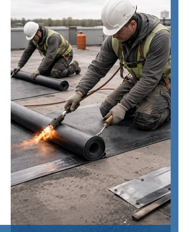 Монтаж наплавляемой кровли в Кандалакше от 859 р. — ВЫСОТНИК-Кнд