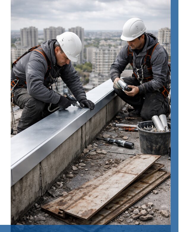 Замена парапетных крышек под ключ в Кандалакше от 1212 р. | ВЫСОТНИК-Кнд