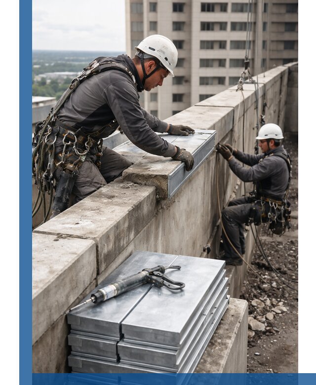 Замена парапетных крышек и установка новых в Кандалакше