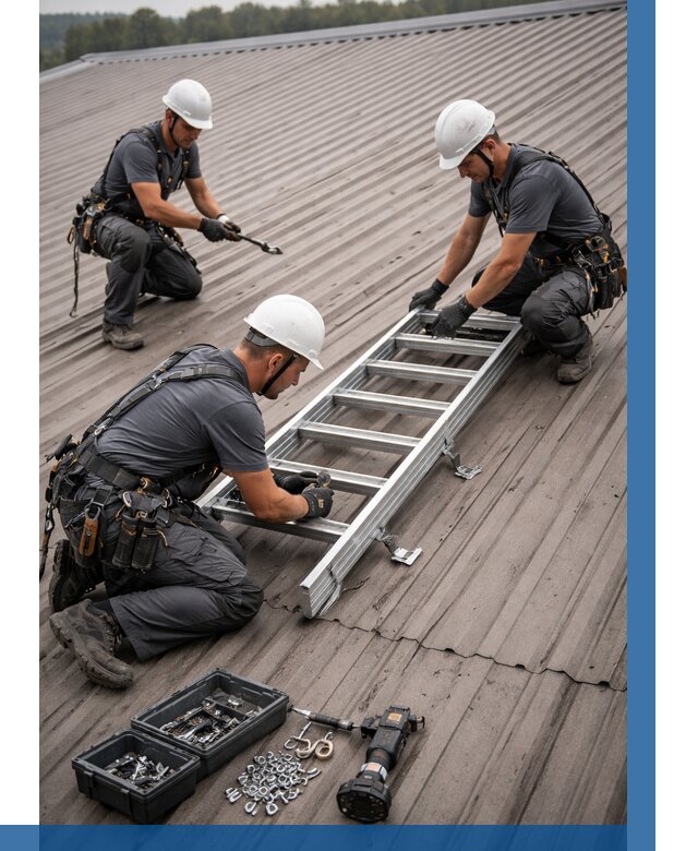 Монтаж кровельной лестницы в Кандалакше от 4546 р. | ВЫСОТНИК-Кнд