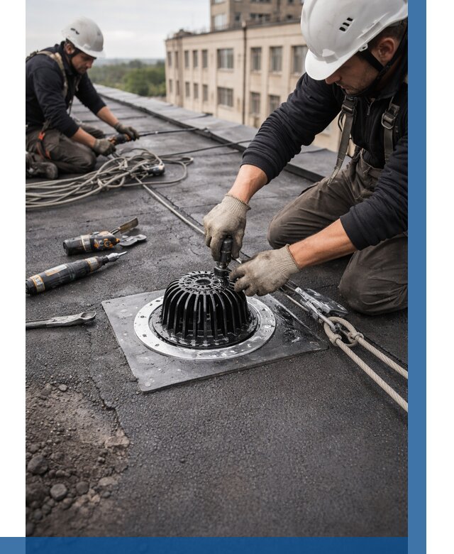 Установка водосточных воронок в Кандалакше цена от 3536 р. | ВЫСОТНИК-Кнд