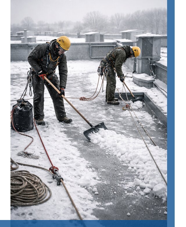 Очистка крыши от снега в Кандалакше от 7577 р. | ВЫСОТНИК-Кнд