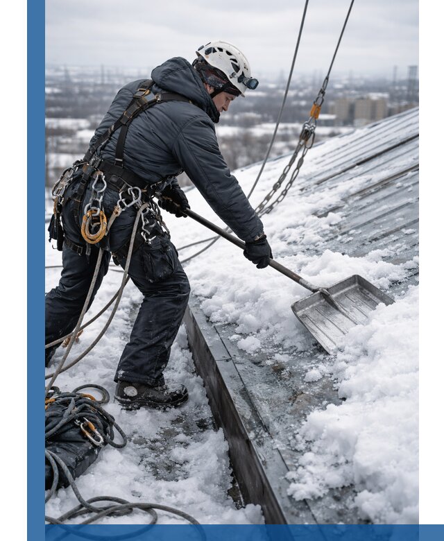 Профессиональная очистка кровли от снега и наледи в Кандалакше