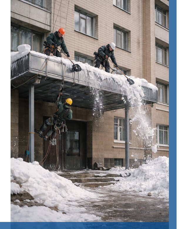 Очистка козырьков от снега в Кандалакше от 3536 р. | ВЫСОТНИК-Кнд