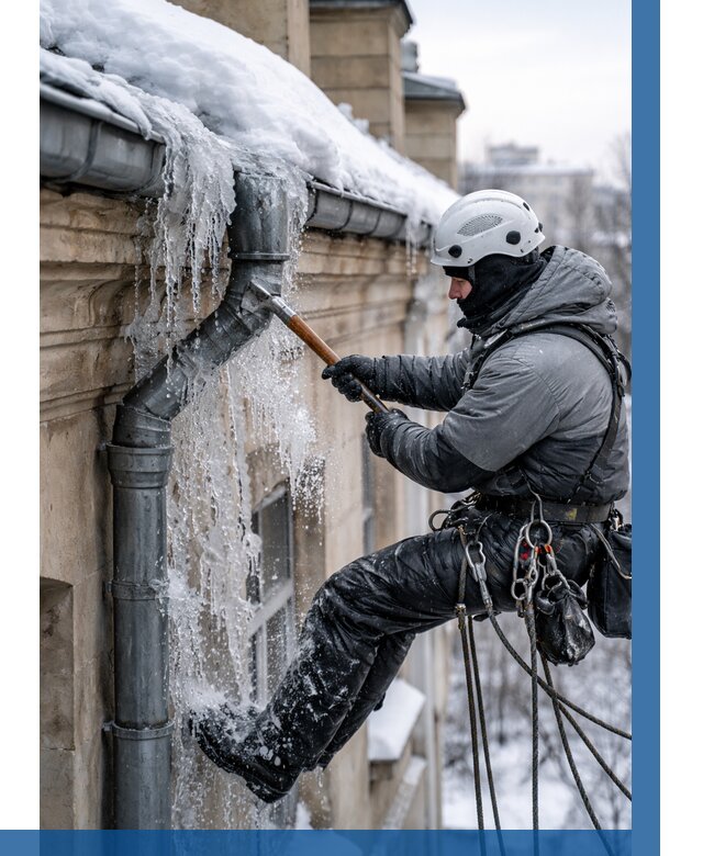 Очистка водостоков от льда в Кандалакше от 3536 р. | ВЫСОТНИК-Кнд