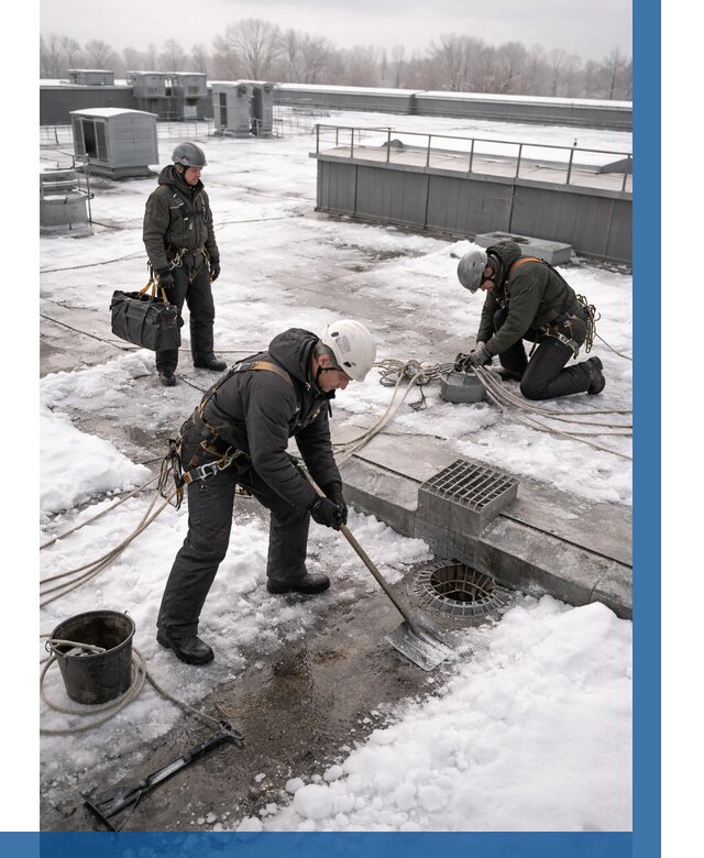 Абонентское обслуживание кровли зимой в Кандалакше от 8082 р. | ВЫСОТНИК-Кнд