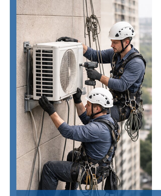 Монтаж внешнего блока кондиционера в Кандалакше установка и крепление