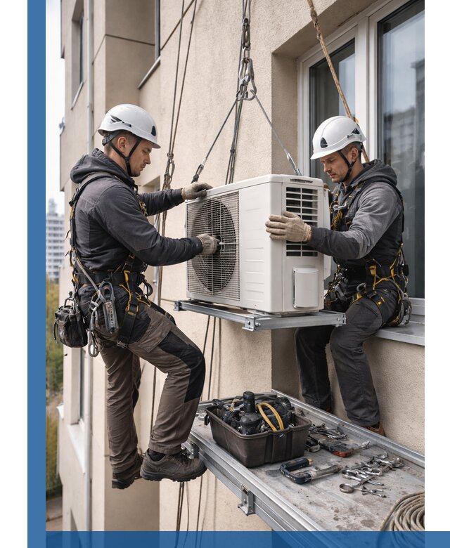 Перенос внешнего блока кондиционера в Кандалакше с монтажом и крепежом