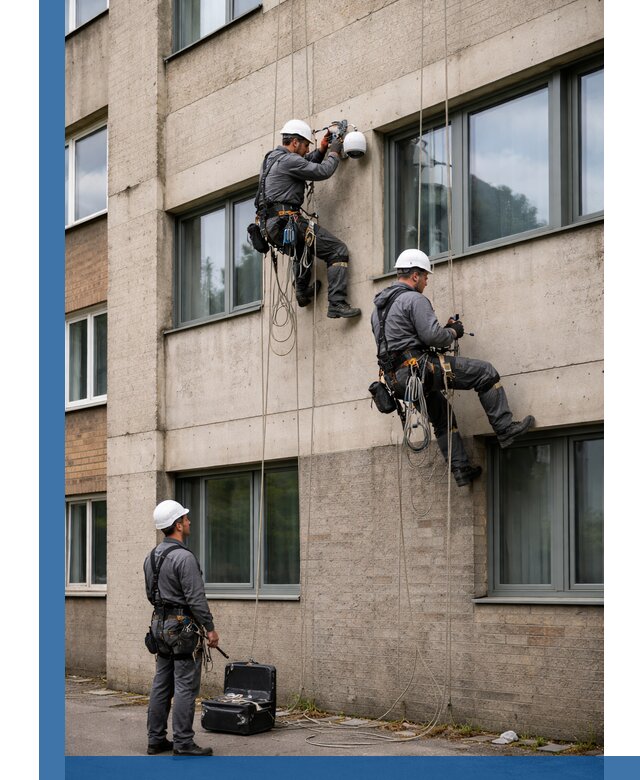Монтаж фасадных камер видеонаблюдения в Кандалакше под ключ