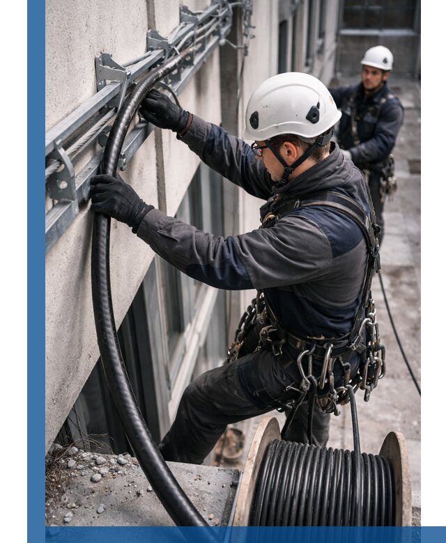 Протяжка кабеля питания на высоте в Кандалакше с гарантией безопасности и качества