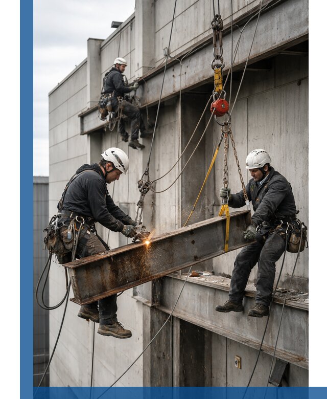 Демонтаж металлоконструкций на высоте в Кандалакше под ключ