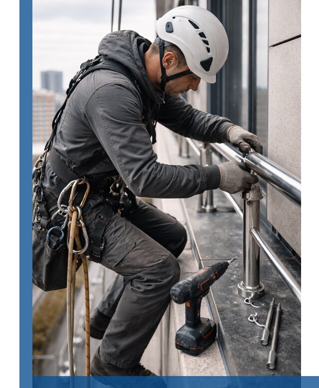 Монтаж ограждений на высоте в Кандалакше для зданий и конструкций