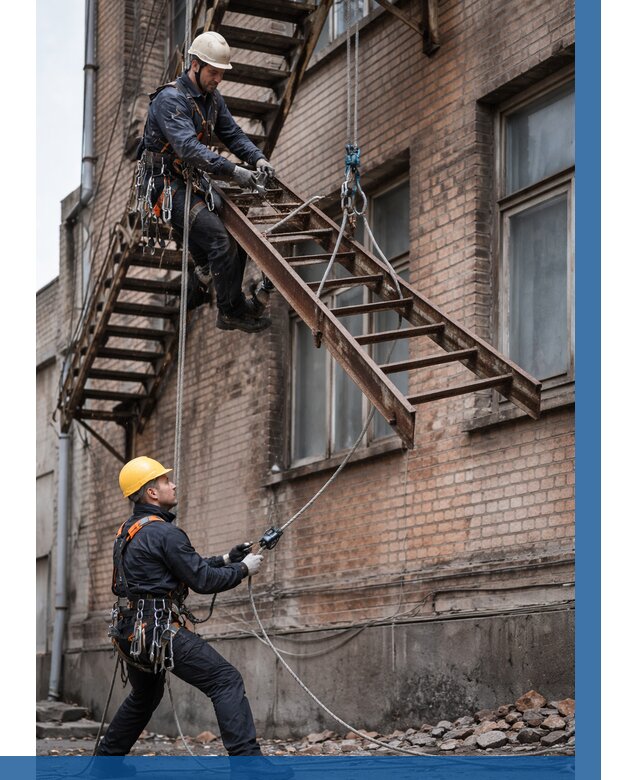 Демонтаж пожарной лестницы в Кандалакше от 12124 р. | ВЫСОТНИК-Кнд