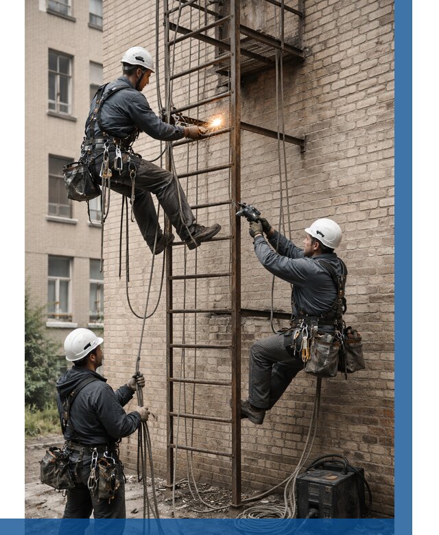 Ремонт пожарной лестницы в Кандалакше от 7577 р. | ВЫСОТНИК-Кнд