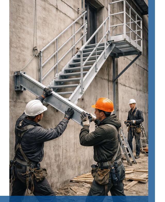 Монтаж металлических лестниц в Кандалакше от 15155 р. | ВЫСОТНИК-Кнд