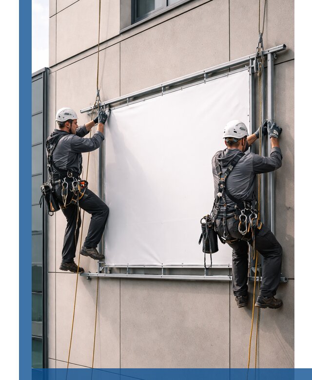 Монтаж наружной рекламной вывески в Кандалакше под ключ