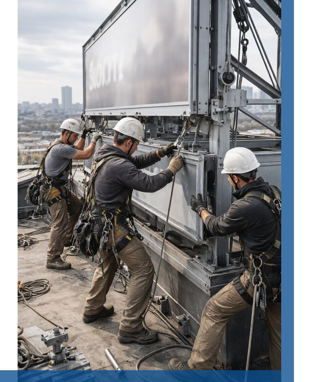 Монтаж крышной рекламной конструкции в Кандалакше от 60618 р.|ВЫСОТНИК-Кнд