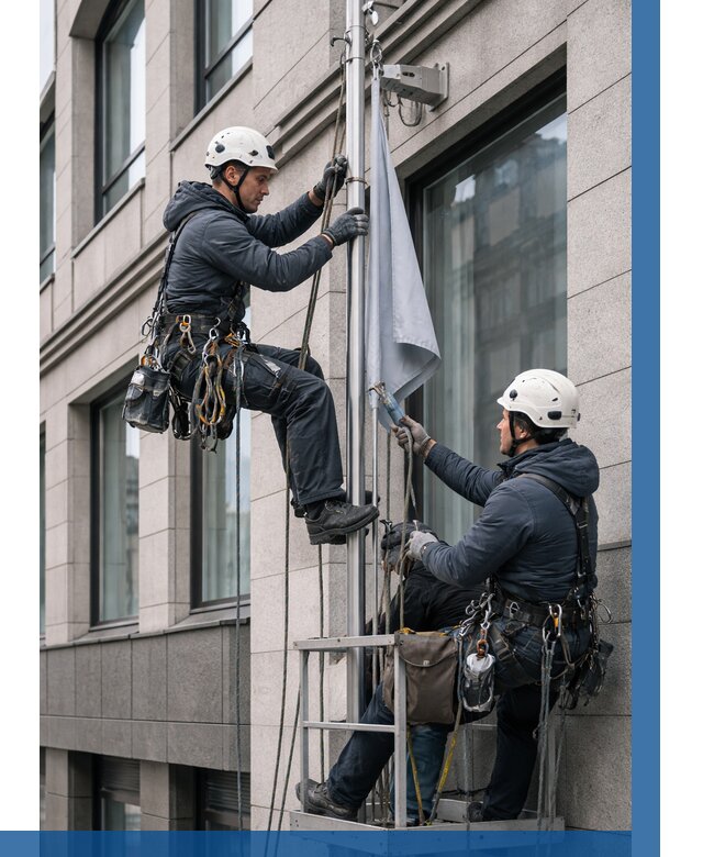 Установка флагов на фасаде в Кандалакше от 4546 р. | ВЫСОТНИК-Кнд