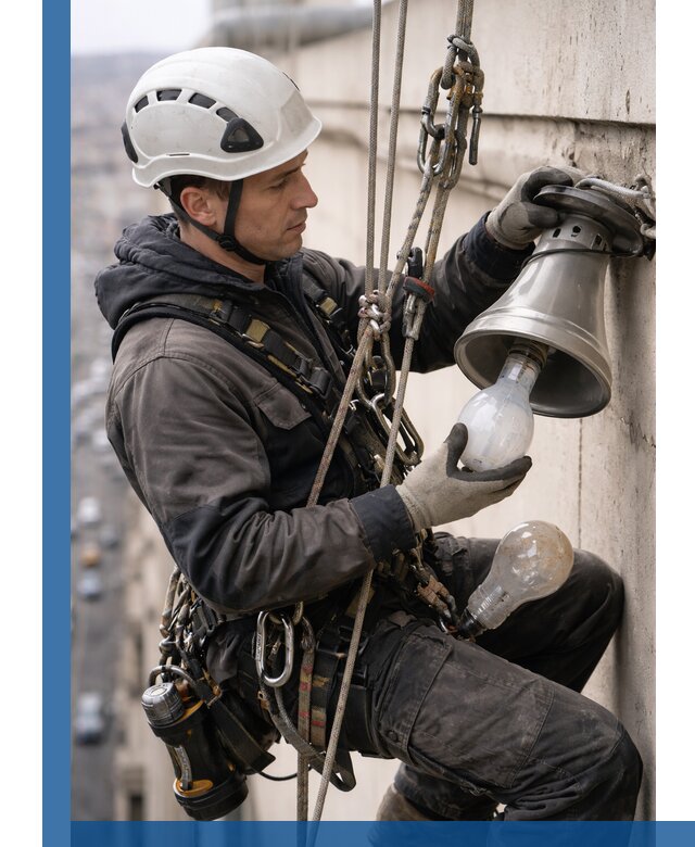 Замена ламп на высоте в Кандалакше профессионально и быстро