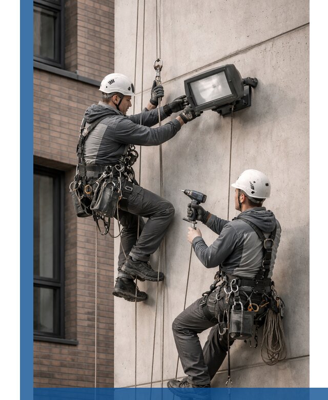 Профессиональный монтаж фасадных прожекторов в Кандалакше под ключ