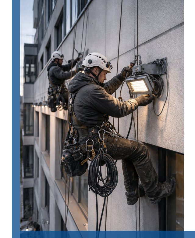 Монтаж фасадного освещения в Кандалакше установка и подключение