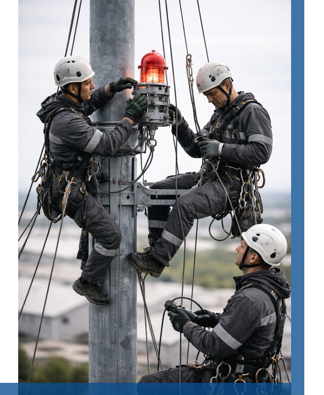 Монтаж заградительных огней в Кандалакше от 8588 р. | ВЫСОТНИК-Кнд