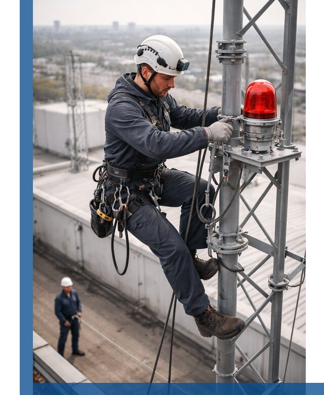 Монтаж заградительных огней и обслуживание объектов в Кандалакше