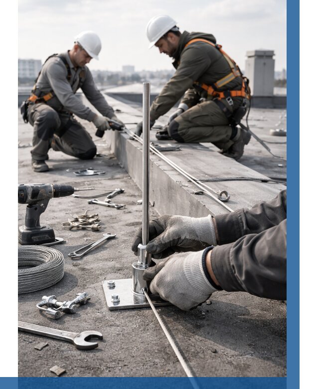 Монтаж молниезащиты на кровле в Кандалакше цена от 25258 р. | ВЫСОТНИК-Кнд